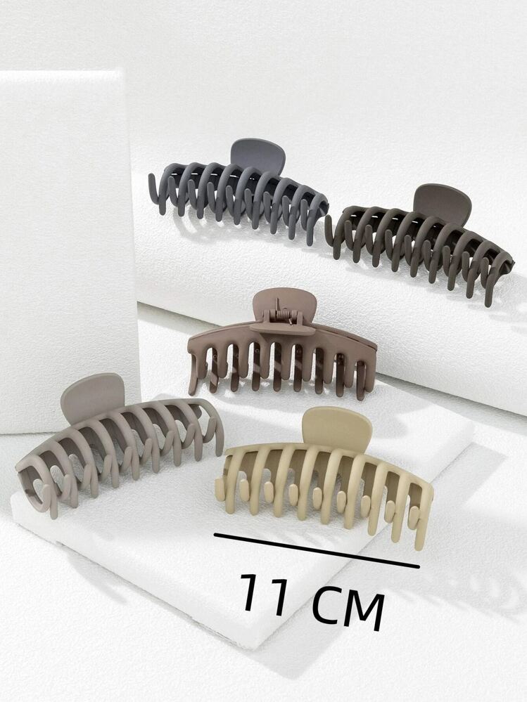 5pcs Women Claw Design Fashionable Minimalist Hair Claw For Daily Life Casual - Multicolor - View 3