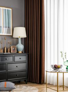 Solid Color Single Panel Blackout Curtain - Coffee Brown - View 2