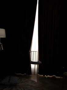 Solid Color Single Panel Blackout Curtain - Coffee Brown - View 4