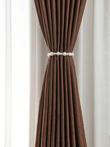 Solid Color Single Panel Blackout Curtain - Coffee Brown - View 5