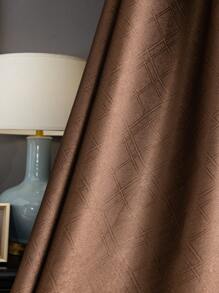 Solid Color Single Panel Blackout Curtain - Coffee Brown - View 7