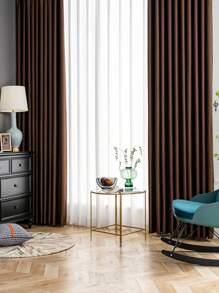 Solid Color Single Panel Blackout Curtain - Coffee Brown - View 9