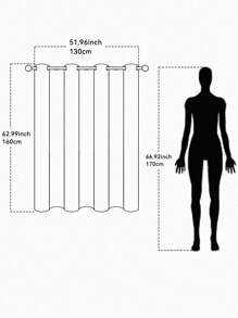 1pc Scroll Pattern Curtain, Modern Polyester Single Panel Blackout Curtain For Home