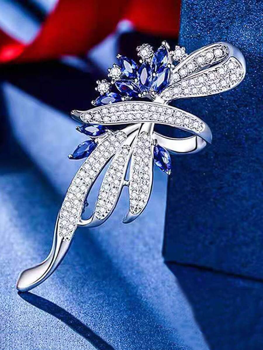 1 chiếc trâm cài áo hoa pha lê tinh xảo, thiết kế thanh lịch và kín đáo, thích hợp sử dụng hàng ngày - Nhiều màu - Xem 1