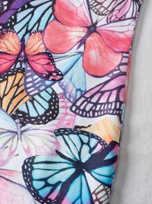 SHEIN 女孩蝴蝶圖案吊帶連衣裙 - 彩色 - 查看 4