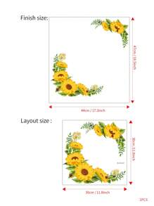 1 pieza Etiqueta engomada del refrigerador con patrón de girasol - Multicolor - Ver 3
