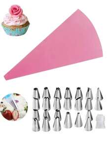 26pcs Piping Nozzle & Pastry Bag Set - Pink - View 5