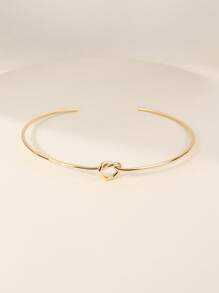 1入組時尚結飾開口頸鏈適用於女士日常裝飾 - 金黃色 - 查看 1