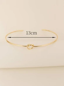 1入組時尚結飾開口頸鏈適用於女士日常裝飾 - 金黃色 - 查看 4