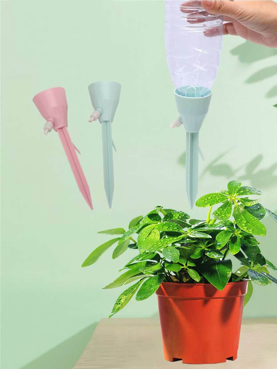 2pcs New Design Water Drop Slow Release Automatic Plant Watering Device, Adjustable Drip Irrigator For Slouchy Home Gardening, Suitable For Travel