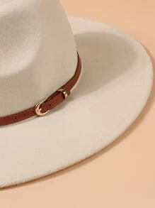 1 Khóa Unisex & Thắt Lưng Trang Trí Mũ Fedora Thời Trang Cho Cuộc Sống Hàng Ngày - Màu be - Xem 5