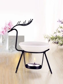 Deer Design Candle Holder - Black and White - View 4