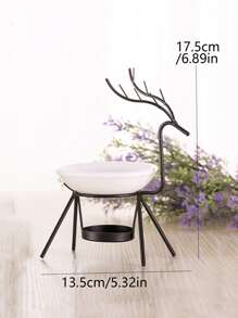 Deer Design Candle Holder - Black and White - View 5