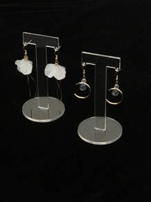 2pcs Elegant PMMA Jewelry Storage Rack, Perfect Gift For Valentine's Day, Ideal For Back To School Organization, Stylish And Functional Accessory For Home Decor, Enhance Your Space With Modern Design, Great For Holiday Gifting, Keep Your Jewelry -Free And Easily Accessible, Must-Have For Fashion Enthusiasts, Celebrate Love And New Beginnings With This Chic Storage Solution, Perfect For Any Occasion, Elevate Your Jewelry Display With And Practical Storage Options. - Clear - View 1