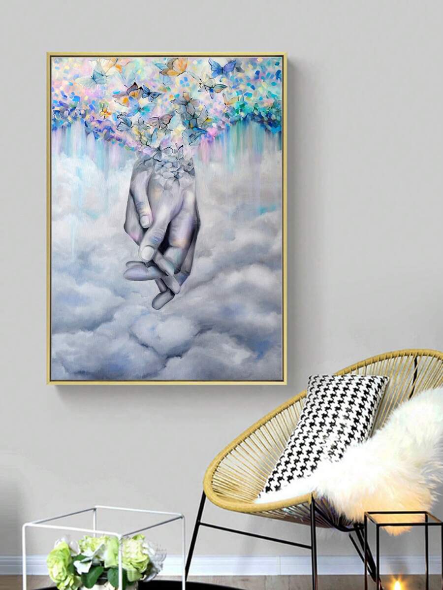 1 Tranh Có Khung Sợi Hóa Học, Họa Tiết Tay Hiện Đại Tranh Có Khung Cho Gia Đình - Nhiều màu - Xem 1