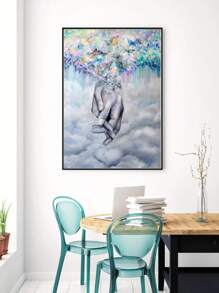 1 Tranh Có Khung Sợi Hóa Học, Họa Tiết Tay Hiện Đại Tranh Có Khung Cho Gia Đình - Nhiều màu - Xem 5