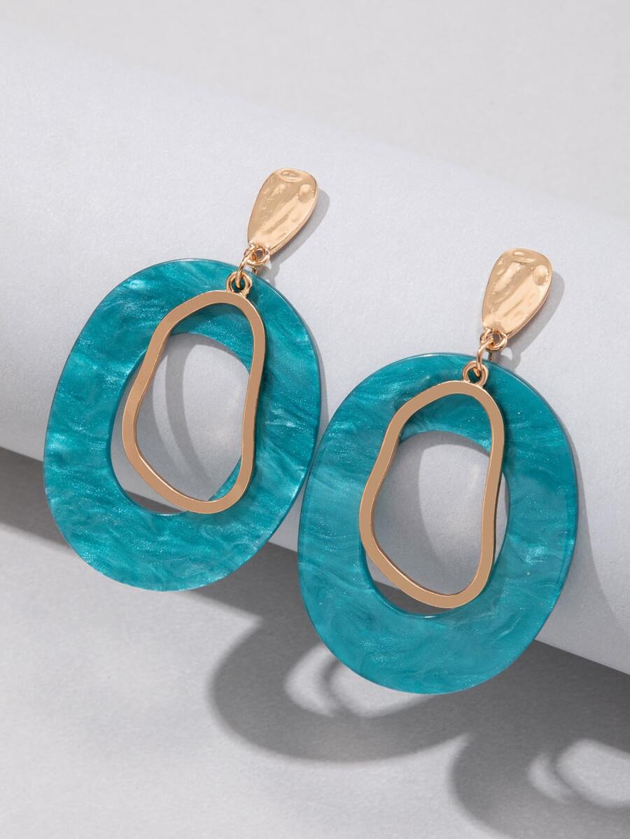 imoli 幾何耳墜 - 綠色 - 查看 1