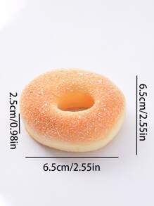 1pc Donut Shaped Artificial Food - Yellow - View 3