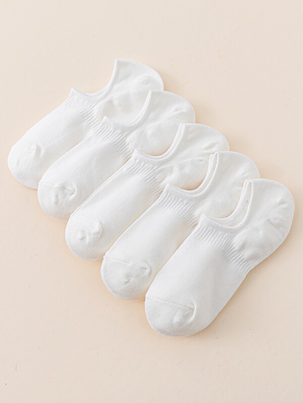 5pairs Solid Invisible Socks