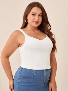 SHEIN BASICS Hơn Cổ Trái tim Áo ba lỗ - trắng - Xem 3