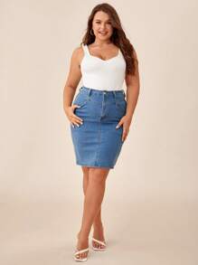 SHEIN BASICS Hơn Cổ Trái tim Áo ba lỗ - trắng - Xem 4