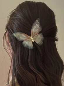 蝴蝶裝飾髮夾 - 彩色 - 查看 1