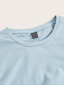 SHEIN Maternity Panda & Slogan Graphic Bodycon Dress - Baby Blue - View 5