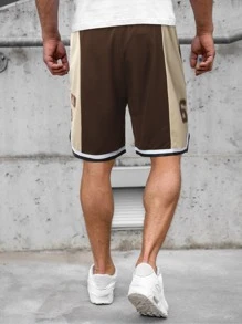 Aesthetic Post Quần Short Nam Dây kéo Khối Màu Giải trí - Cà phê nâu - Xem 3