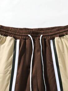Aesthetic Post Quần Short Nam Dây kéo Khối Màu Giải trí - Cà phê nâu - Xem 5