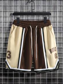 Aesthetic Post Quần Short Nam Dây kéo Khối Màu Giải trí - Cà phê nâu - Xem 1