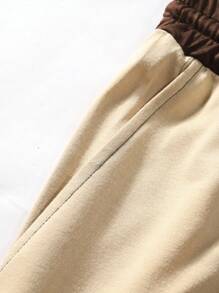 Aesthetic Post Quần Short Nam Dây kéo Khối Màu Giải trí - Cà phê nâu - Xem 6