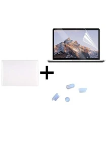 1set Clear Laptop Case & Screen Protection Film & Dust Plug Compatible With 13.3 Inch MacBook Pro/Air - Clear - View 1