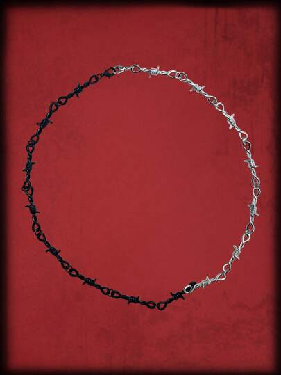 Grunge Punk Minimalist Two Tone Chain Necklace