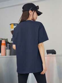 DAZY Áo thun nữ Đồ họa Giải trí - Màu xanh hải quân - Xem 2