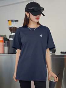 DAZY Áo thun nữ Đồ họa Giải trí - Màu xanh hải quân - Xem 5