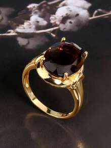 Nhẫn Trang Trí Đá Cubic Zirconia - Vàng - Xem 3