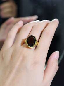 Nhẫn Trang Trí Đá Cubic Zirconia - Vàng - Xem 5