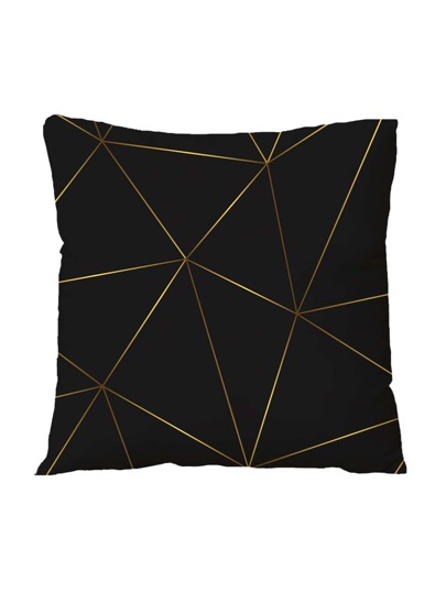 1pc/2pcs Short Plush Geometric Pattern Throw Pillow Cover