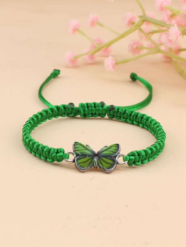 1pc Fashionable Butterfly Decor String Bracelet For Women For Daily Decoration