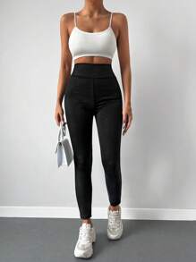 EURMUSE Wideband Waist Leggings - Black - View 4