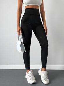 EURMUSE Wideband Waist Leggings - Black - View 5