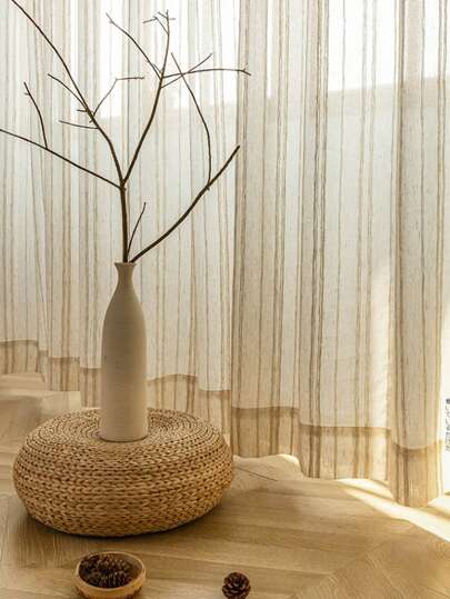 Solid Single Panel Sheer Curtain