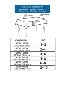 1pc Floral Embroidered Tablecloth - Black - View 2