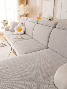 1入組提花彈性沙發座套 - 淺灰色 - 查看 4