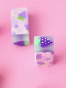 2pcs Fruit Pattern Eraser, Cute Portable Eraser For School, Office, Student - Multicolor - View 2