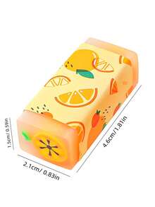2pcs Fruit Pattern Eraser, Cute Portable Eraser For School, Office, Student - Multicolor - View 3