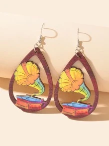 水滴形耳墜 - 彩色 - 查看 1