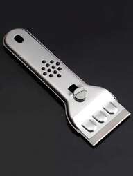 1 Stück Edelstahl-Abzieher, silberner Multifunktions-Reinigungsschaber für Zuhause, Küche, Badezimmer, Zuhause, Haushaltswaren