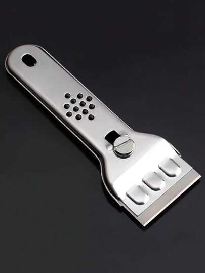 1 st skrapa i rostfritt stål, silver multifunktionsrengöringsskrapa för hem, kök, badrum, hem, hushållsartiklar