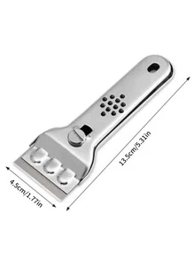 1pc Stainless Steel Squeegee, Silver Multifunction Cleaning Scraper For Home,Kitchen,Bathroom,Home,Household Supplies